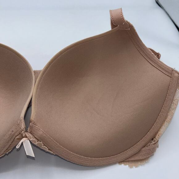 Victoria’s Secret Dream Angels Push Up Bra 38C Nude Beige Lace Trim Underwire - Picture 3 of 12
